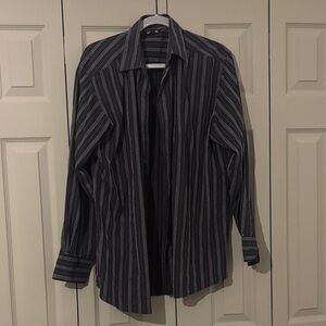 Men's Striped Button-Up Jacket